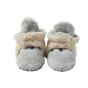 NWT Heather Gray Zutano Furry Gripper Baby Bootie 24 months